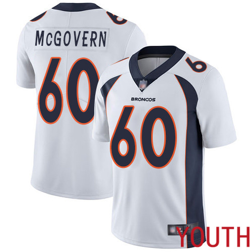 Youth Denver Broncos #60 Connor McGovern White Vapor Untouchable Limited Player Football NFL Jersey